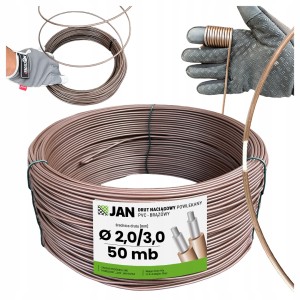 Drut naciągowy powlekany OC+PCV brąz fi 2,0/3,0mm  50mb