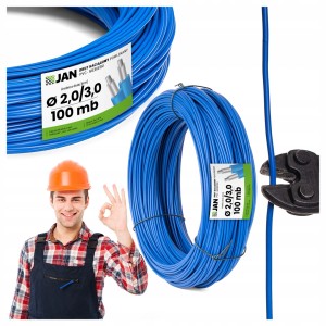 Drut naciągowy powlekany OC+PCV niebieski fi 2,0/3,0mm  100mb 