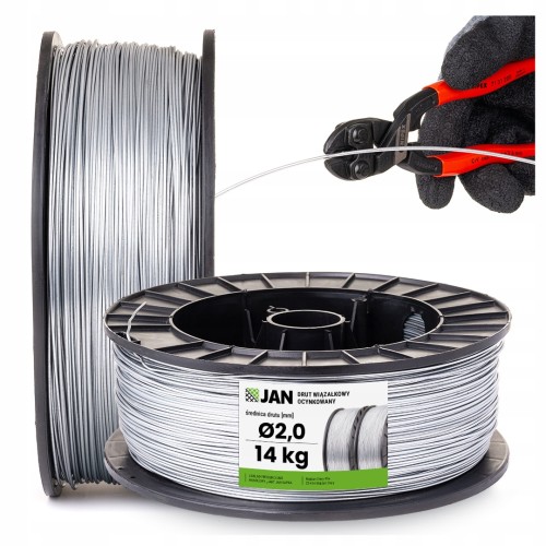 Drut ocynkowany wiązałkowy fi 2,0mm szpula 14kg 