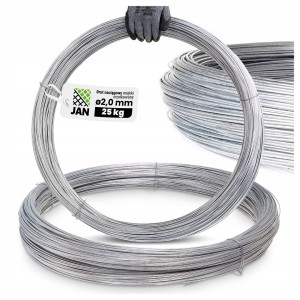 Drut ocynkowany miękki fi 2,0mm  cena za 25kg