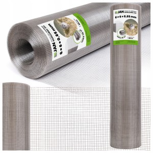 Siatka Zgrzewana Nierdzewna 304 6x6x0,65mm 25m2 na Woliery Ogrodzenie Klat
