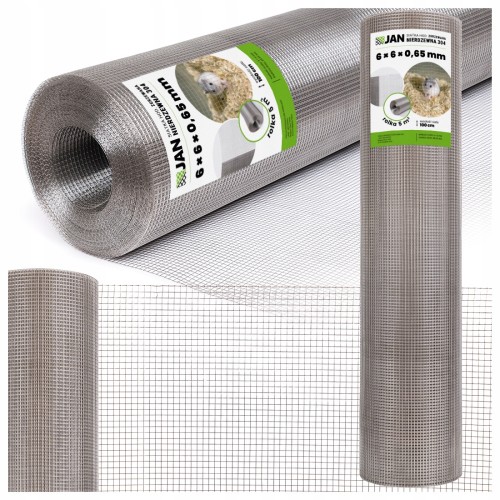 Siatka Zgrzewana Nierdzewna 304 6x6x0,65mm 5m2 na Woliery Ogrodzenie Klat