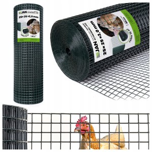 Siatka Zgrzewana 25x25x2,0mm 25m2 na Woliery Ogrodzenie Klatki Hodowla