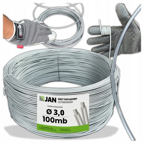 Drut naciągowy ocynkowany fi 3,0mm  100mb