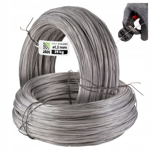 DRUT STALOWY TWARDY czarny 1,2mm Zbrojeniowy MOŻNA GO SPAWAĆ 2750mb 25kg