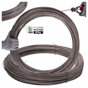 DRUT STALOWY TWARDY czarny 4,0mm Zbrojeniowy MOŻNA GO SPAWAĆ 250mb 25kg
