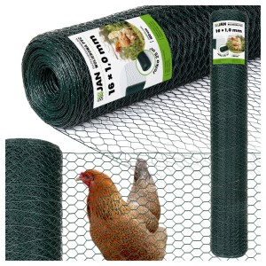 SIATKA heksagonalna na woliery dla Ptaków Kur 16x1,0mm 25m2 Hodowlana OC PCV