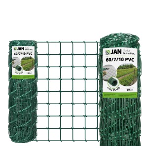 SIATKA OGRODZENIOWA węzłowa Leśna 60/7/10 ZIELONA goły PCV 25mb