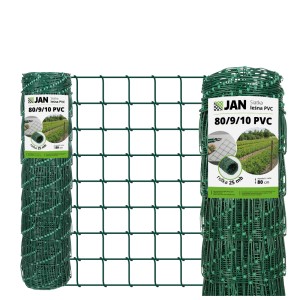 SIATKA OGRODZENIOWA węzłowa Leśna 80/9/10 ZIELONA goły PCV 25mb