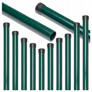 SŁUPKI ogrodzeniowe do SIATKI okrągłe fi 42x1,2mm wys 2,3m Zielone pakiet 8szt