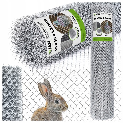 Siatka ślimakowa hodowlana ocynk 15x15x1,2mm  (H-1,25m) (10mb)