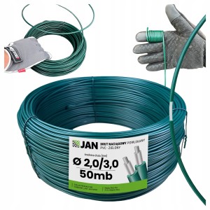 Drut naciągowy powlekany OC+PCV ZIELONY fi 2,0/3,0mm  50mb