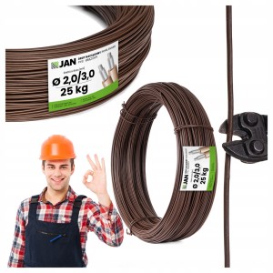 Drut powlekany OC+PCV brąz fi 2,0/3,0mm  25kg 